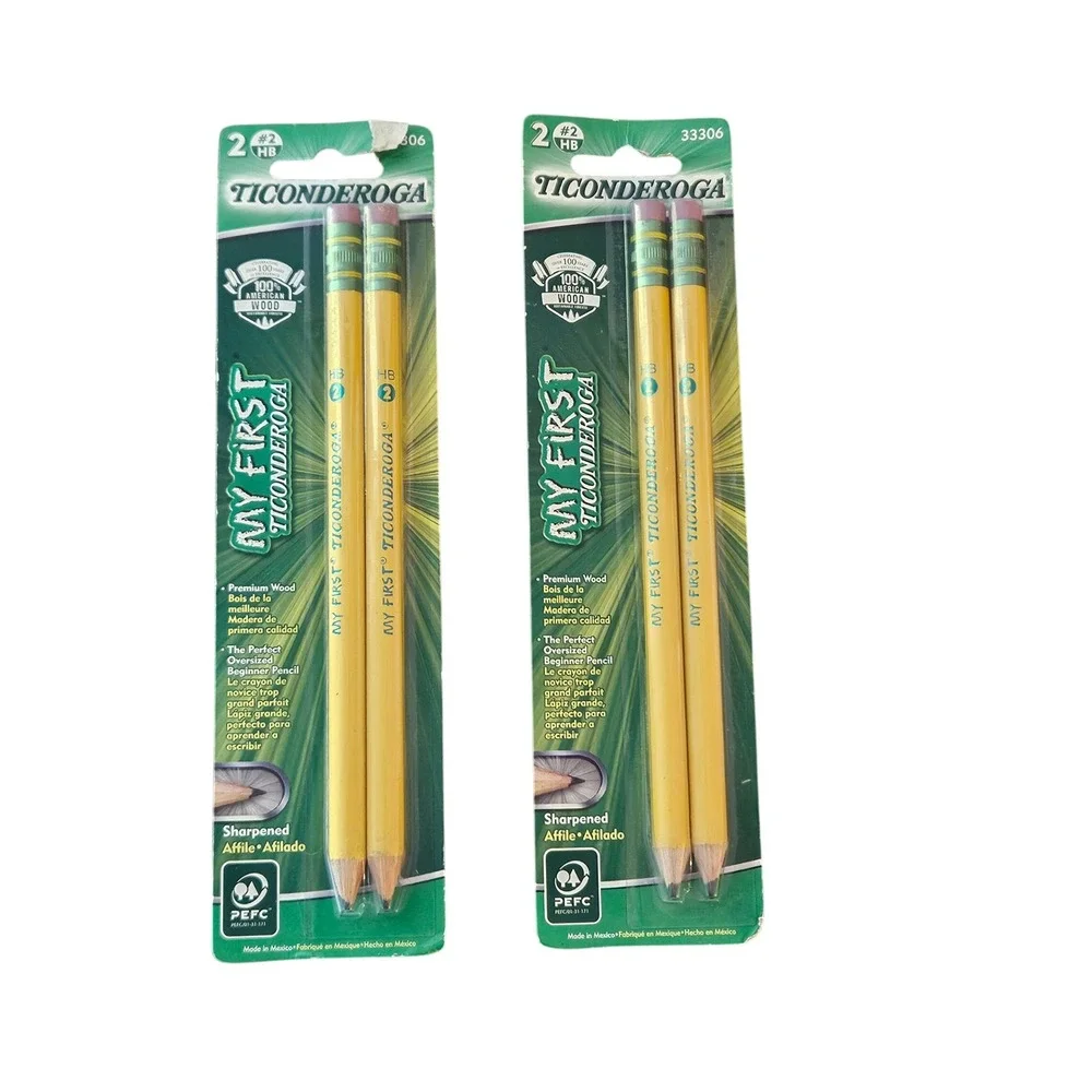 Ticonderoga My First Pencils #2 HB Woodcase Pre-Sharpened 2-Pack Lot of 2 33306